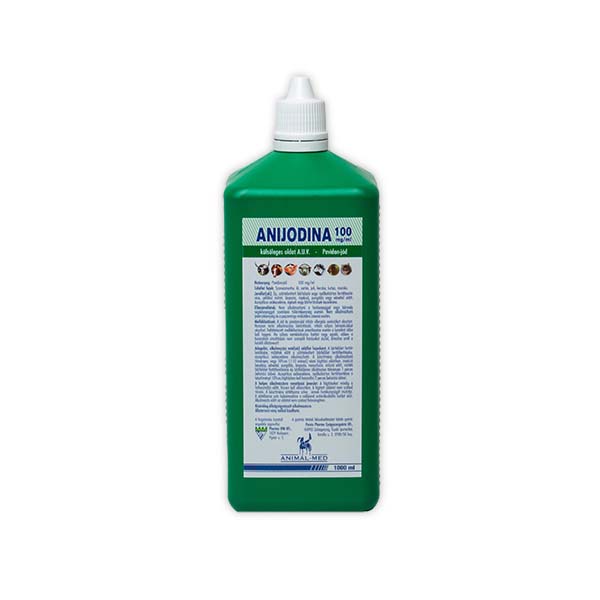 ANIJODINA 100 mg/ml külsőleges oldat szarvasmarhák, sertések, lovak, juhok, kecskék, kutyák és macskák részére