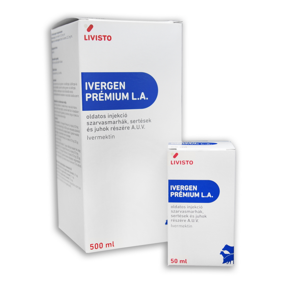 IVERGEN PREMIUM L.A. injekció A.U.V. szarvasmarha, juh, sertés részére-50 ml