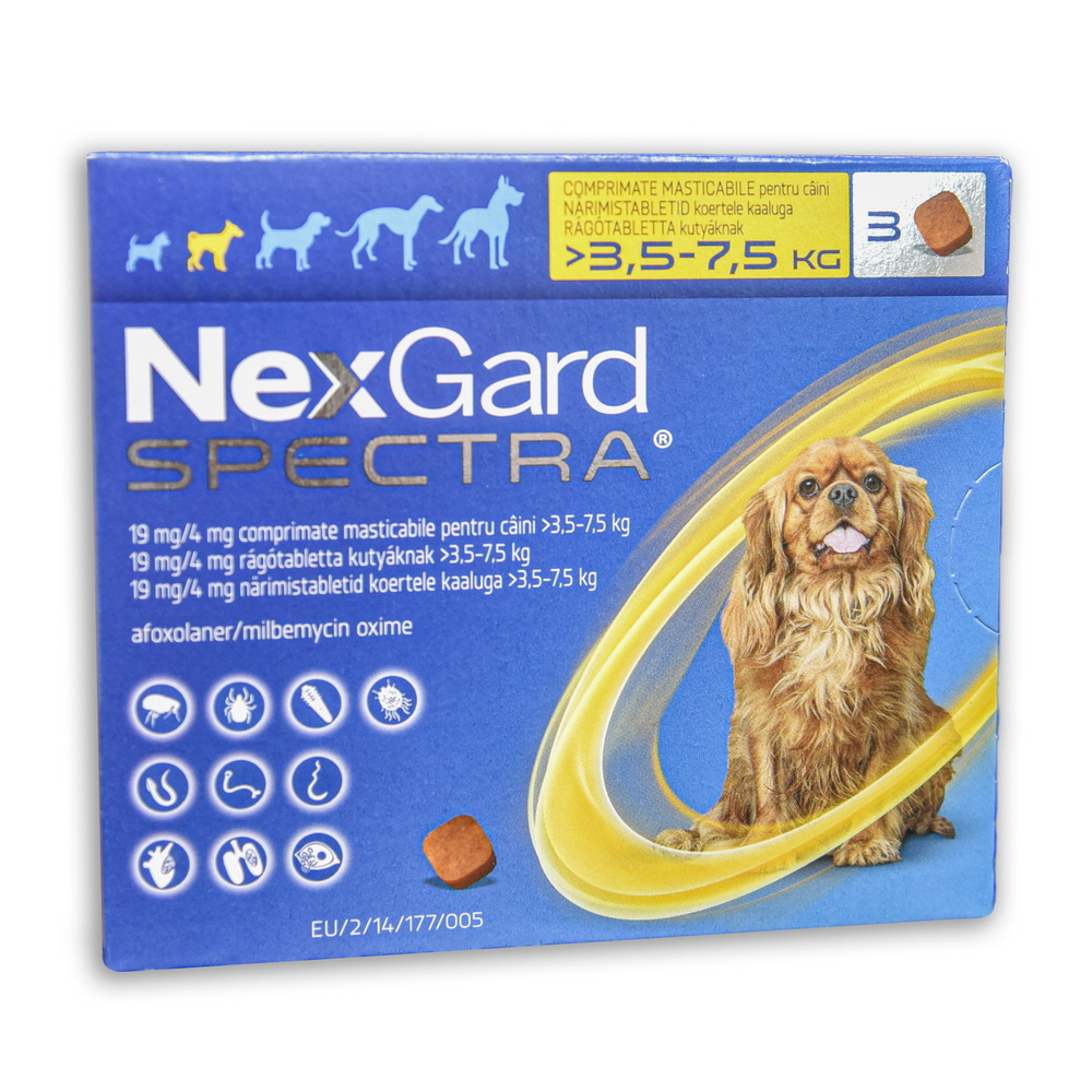 Nexgard Spectra kutya S 3,5-7,5 kg 3x