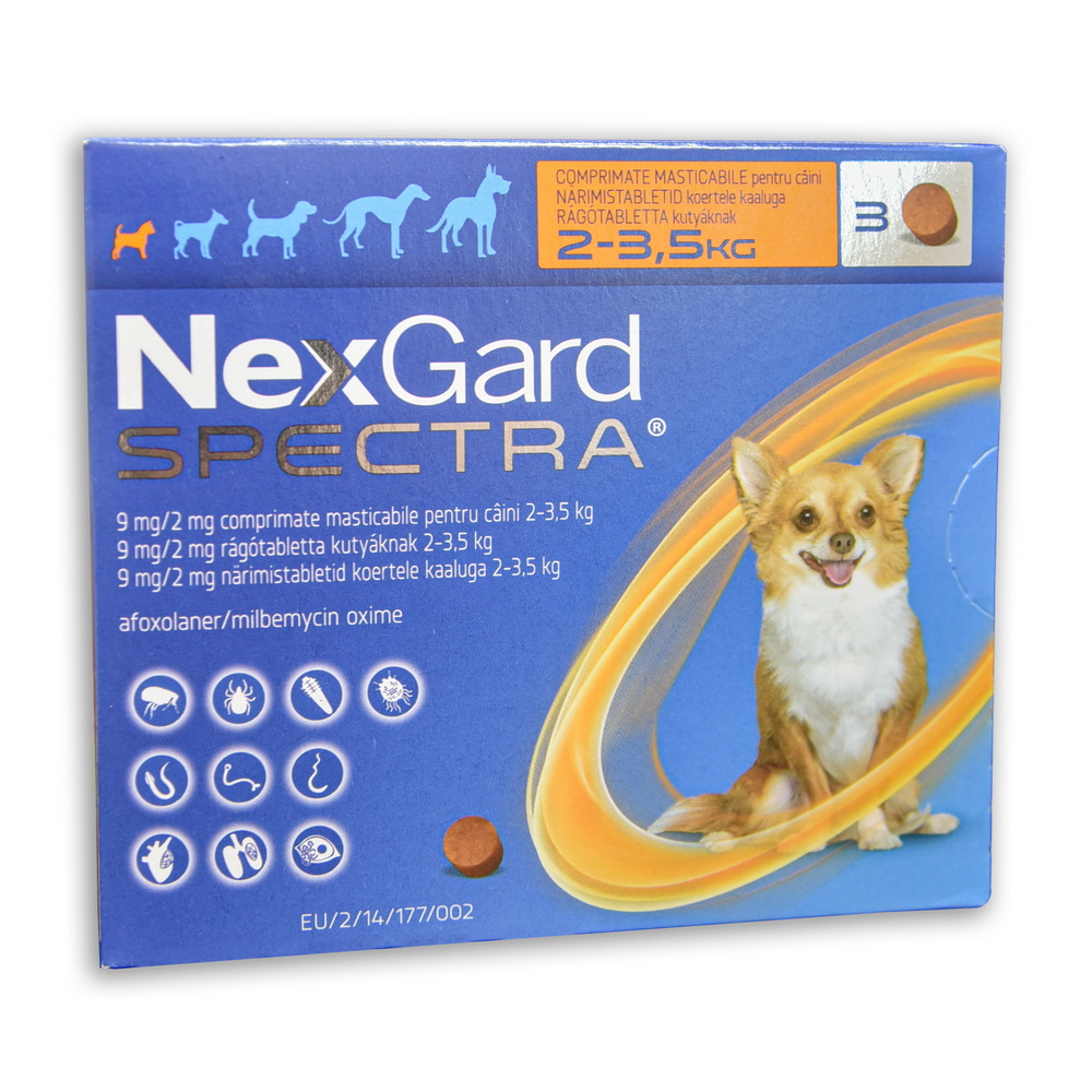 Nexgard Spectra kutya XS 2-3,5 kg 3x