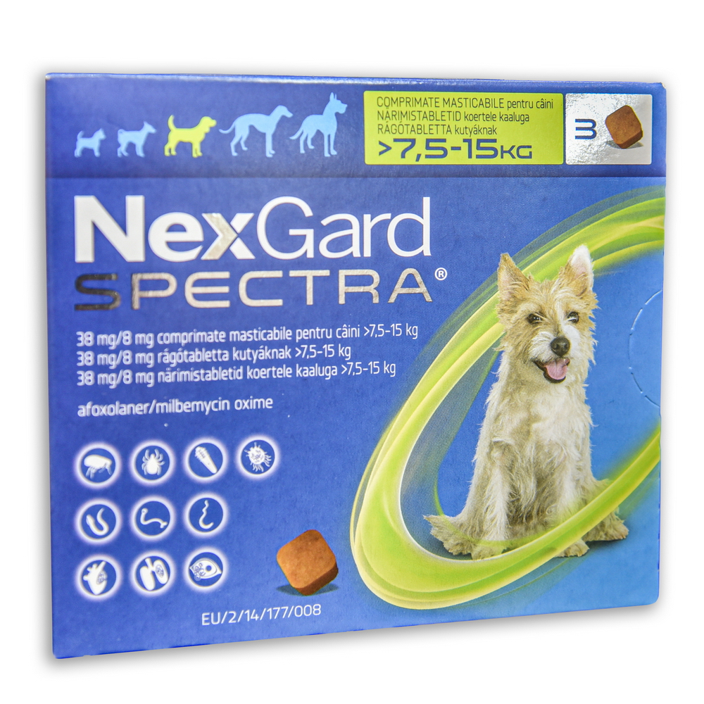 Nexgard Spectra kutya M 7,5-15 kg 3x