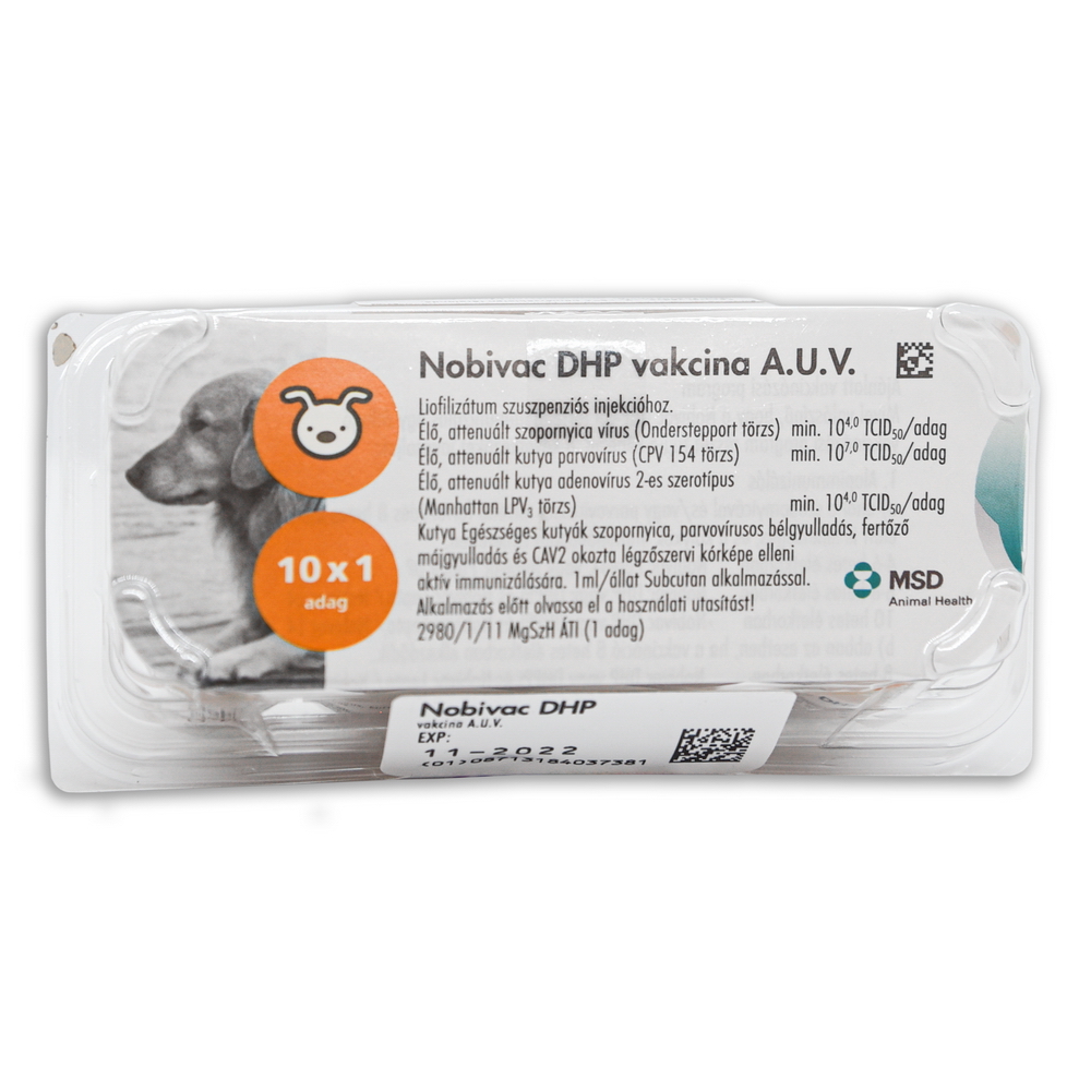 Nobivac DHP vakcina A.U.V. + Diluent 10x1 adag - Gallery Image 2