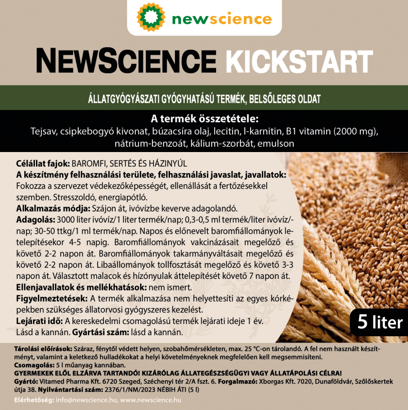 NEW SCIENCE KICKSTART kiegészítő takarmány baromfi, sertés és házinyúl részére - Gallery Image 2
