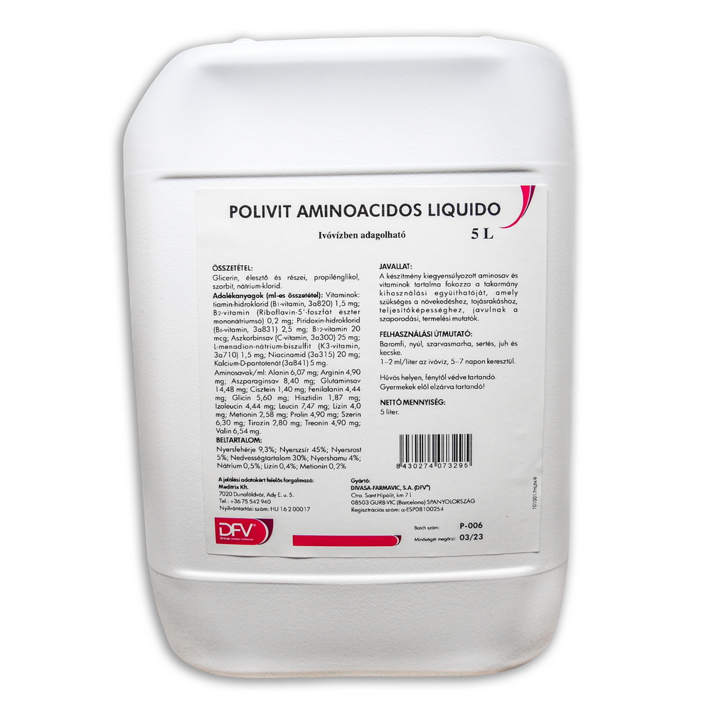 POLIVIT AMINOACIDOS LIQUIDO folyékony kiegészítő takarmány