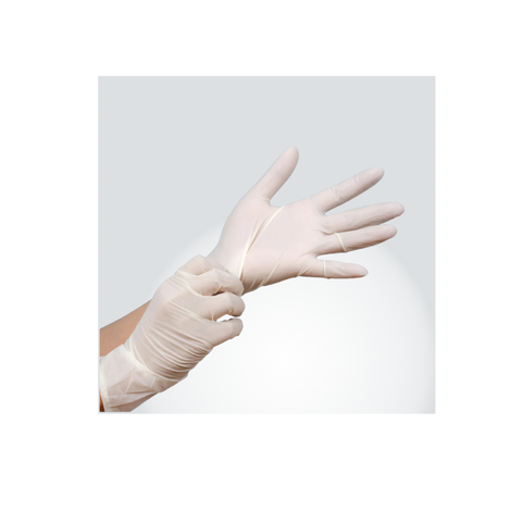 Santex púderezett latex vizsgálókesztyű -S