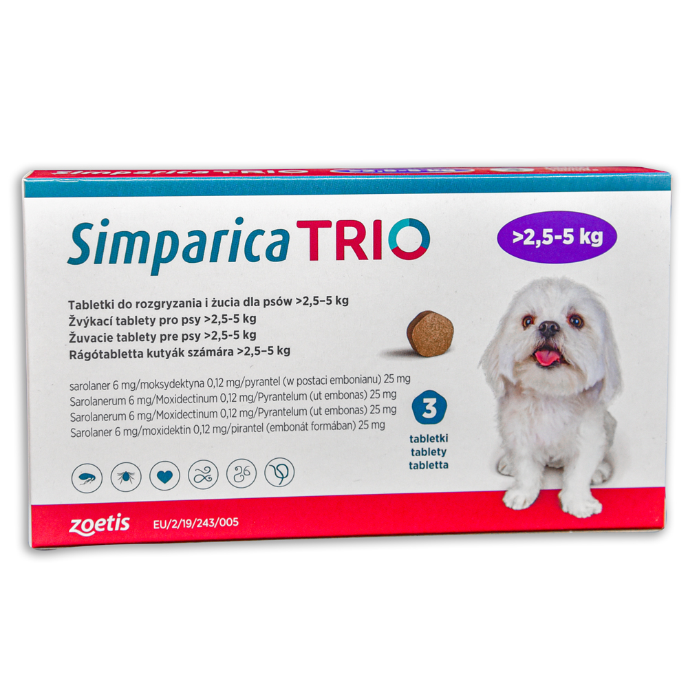 Simparica Trio rágótabletta 2,5-5 kg 3x