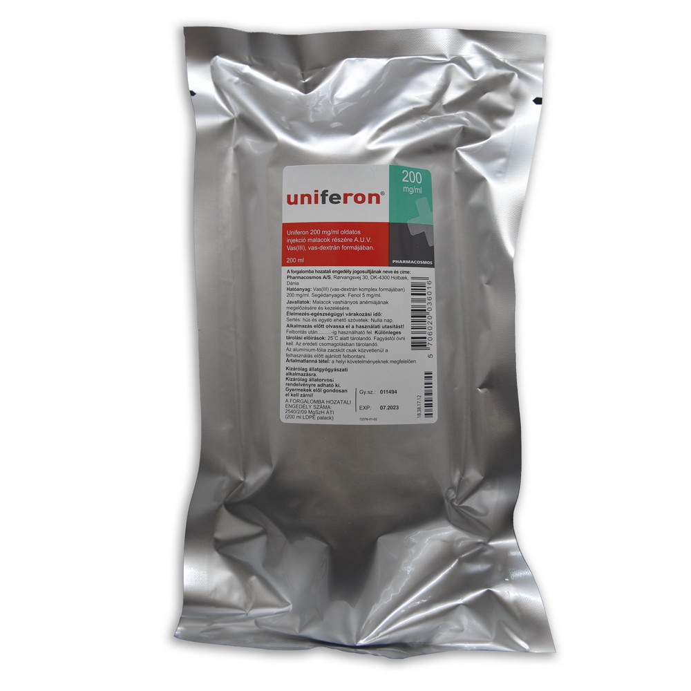 UNIFERON 200 mg/ml oldatos injekció malacok részére A.U.V.  - Gallery Image 2