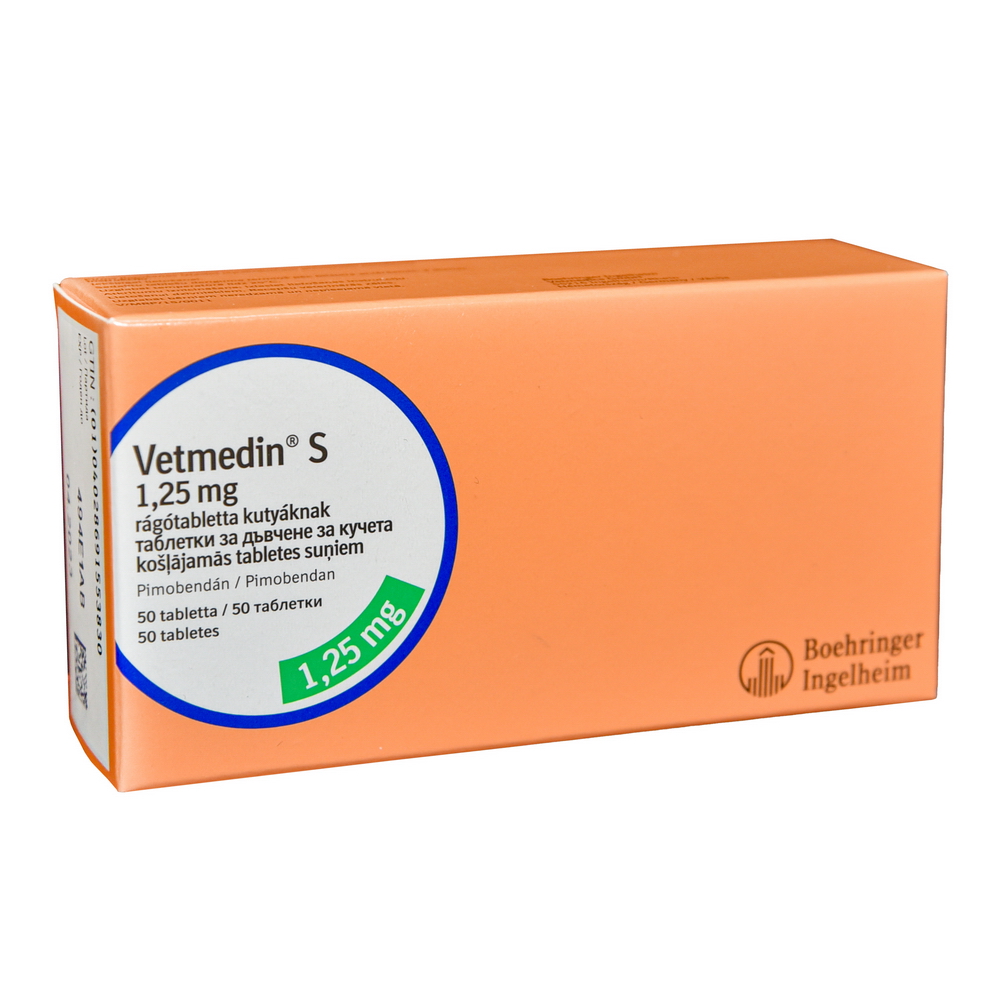Vetmedin S 1,25 mg rágótabletta kutyáknak - 50x